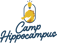 Camp Hippocampus written in script font with an icon of a seahorse with a lightbulb over its head